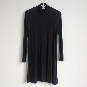 Gap relaxed fit black soft stretch mockneck turtleneck dress Medium Petite